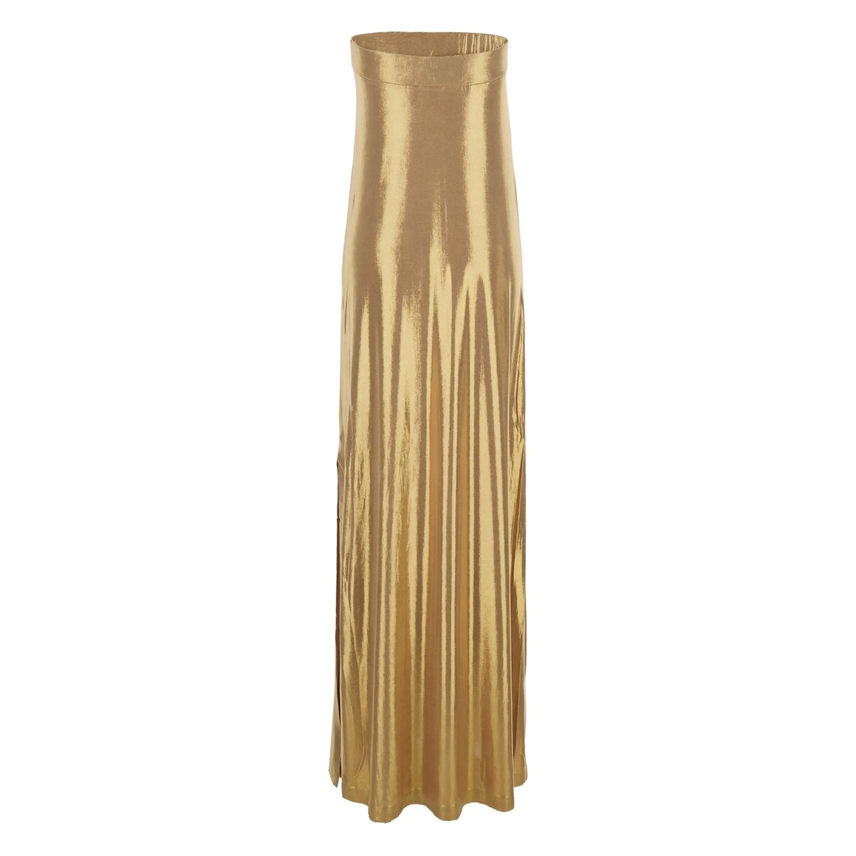 metallic side-slit gown