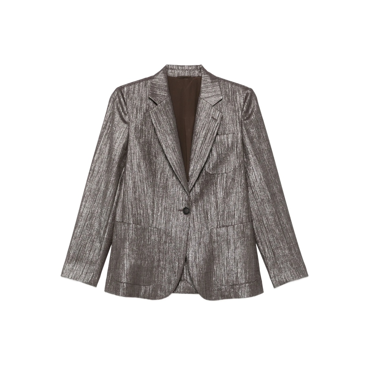 metallic single-breasted blazer