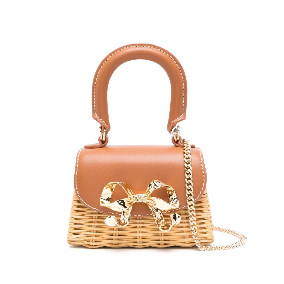 mini Bow rattan bag