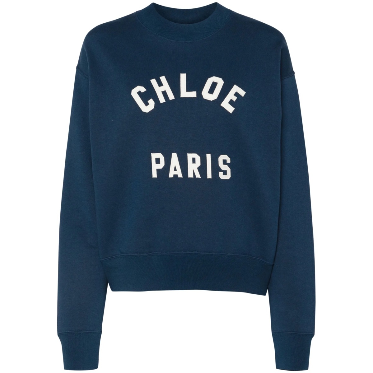 mock-neck logo-patch sweatshirt