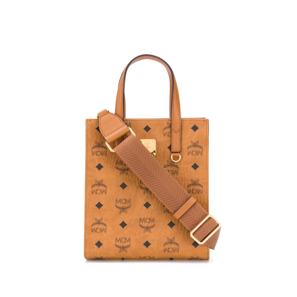 monogram print tote bag