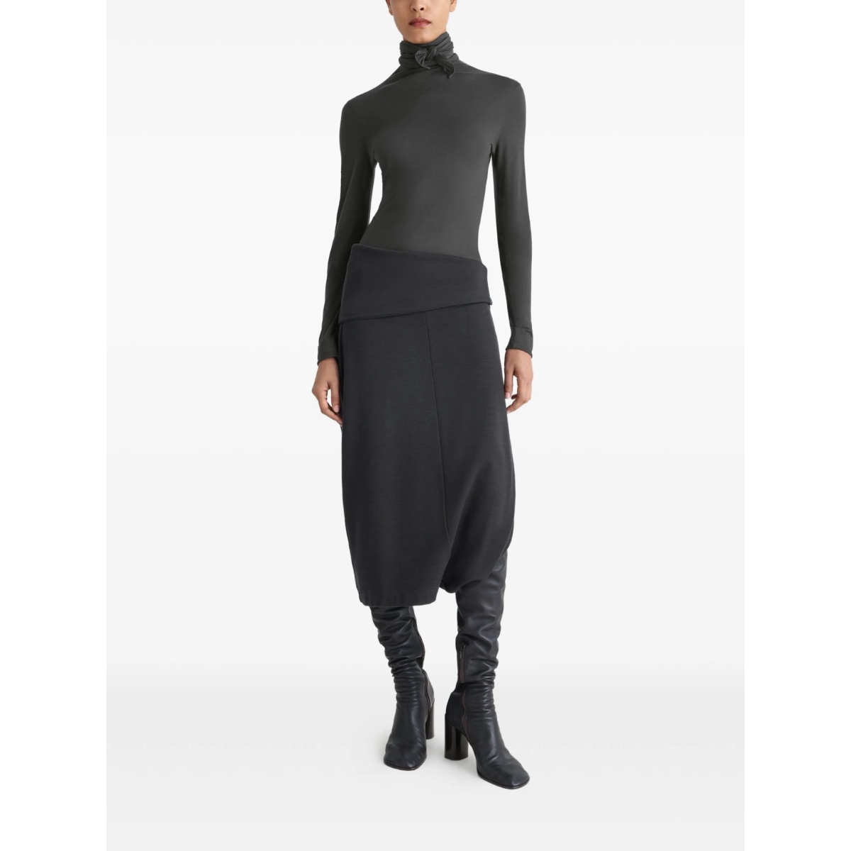 neck-tie long-sleeve top - Img 2