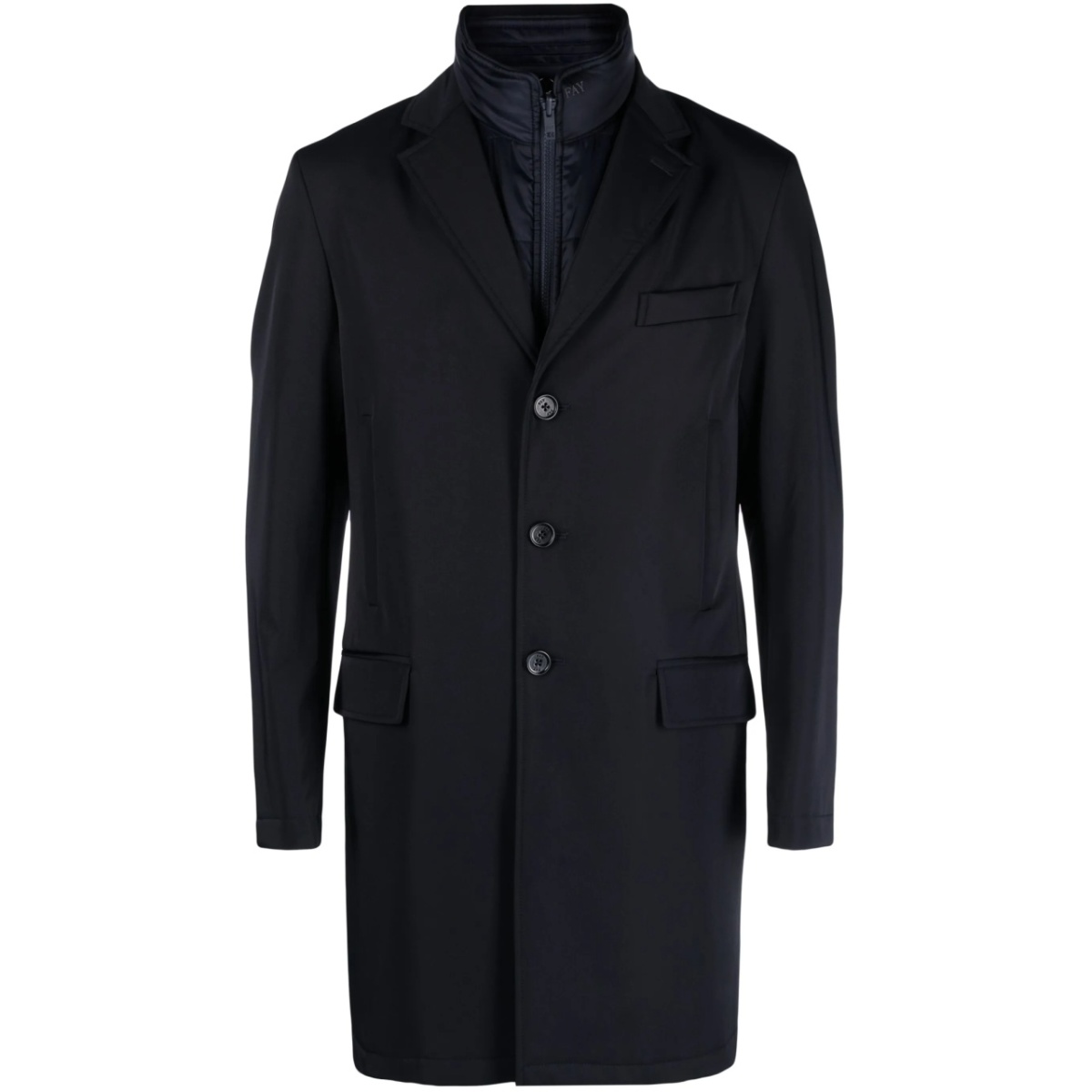 notched-lapel single-breasted coat