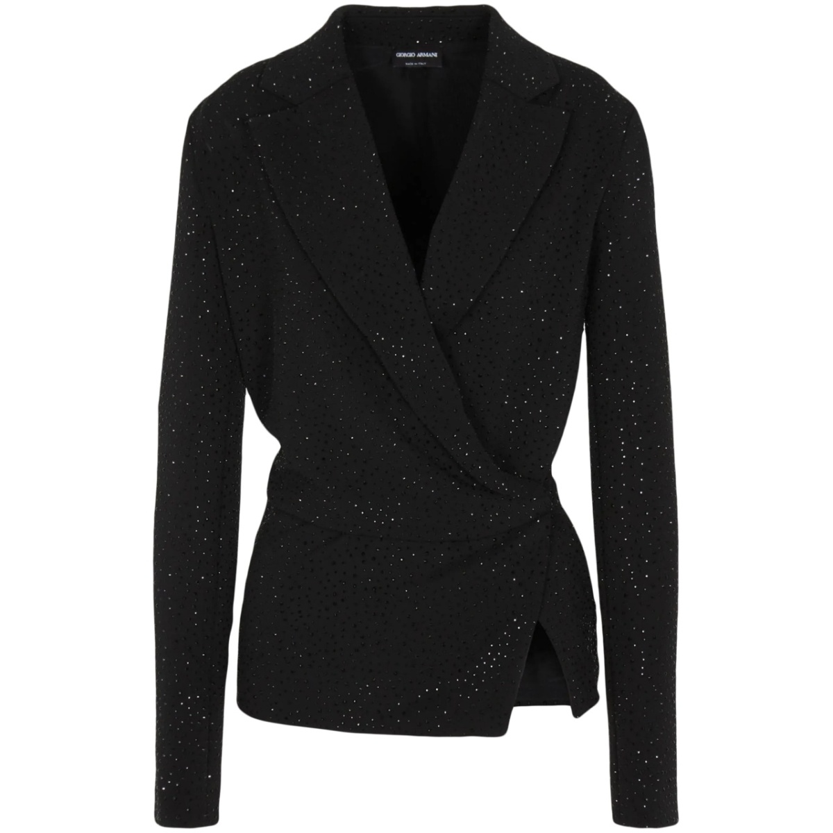 notched-lapels wrapped blazer