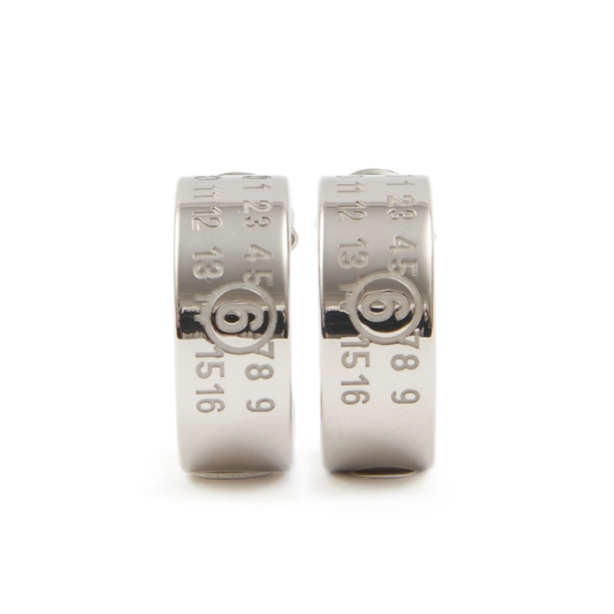 Numeric engraved hoop earrings