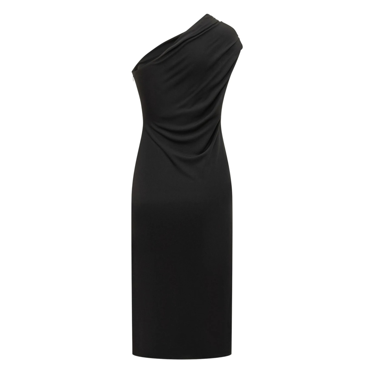 one-shoulder embellished midi dress