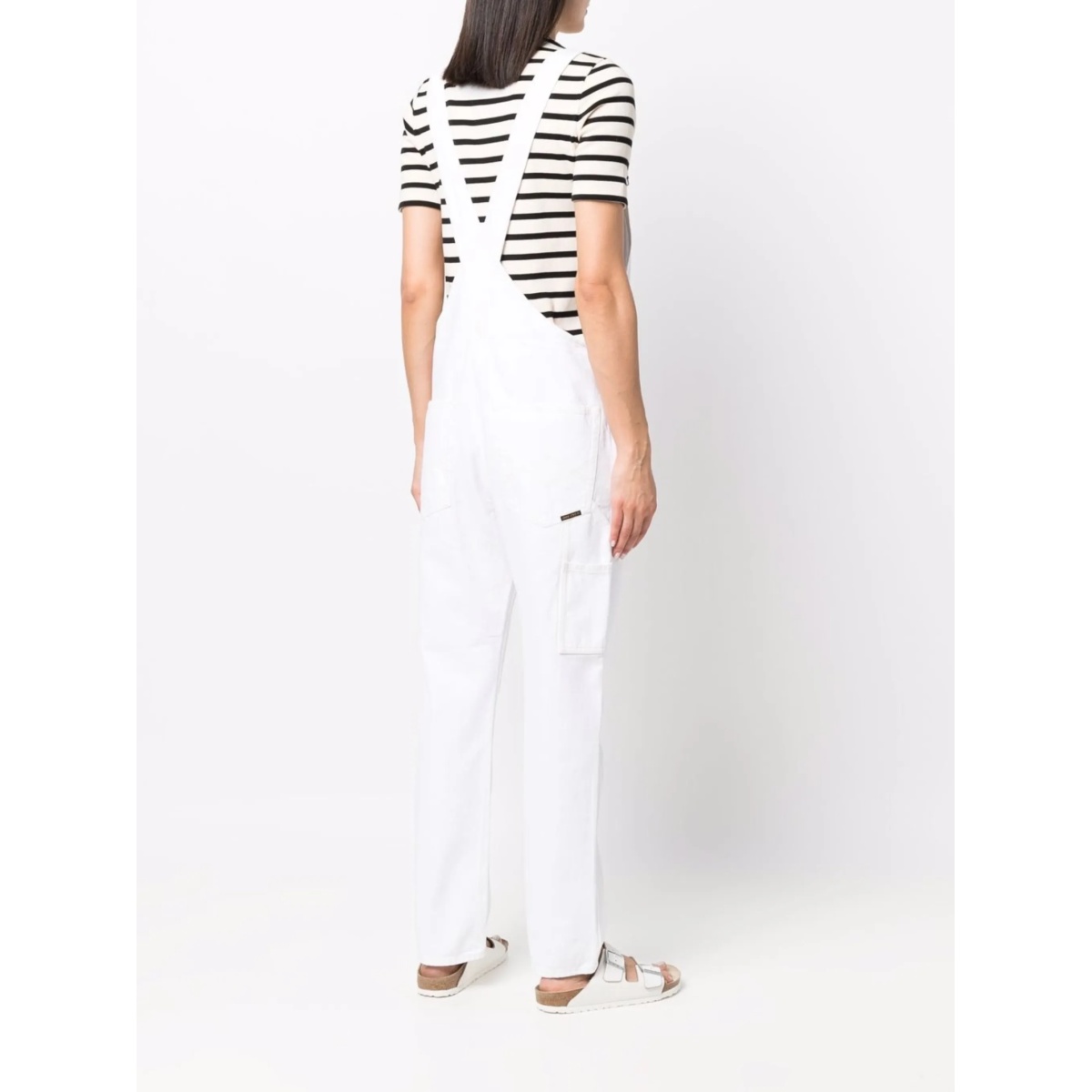 organic-cotton logo-patch dungarees - Img 4