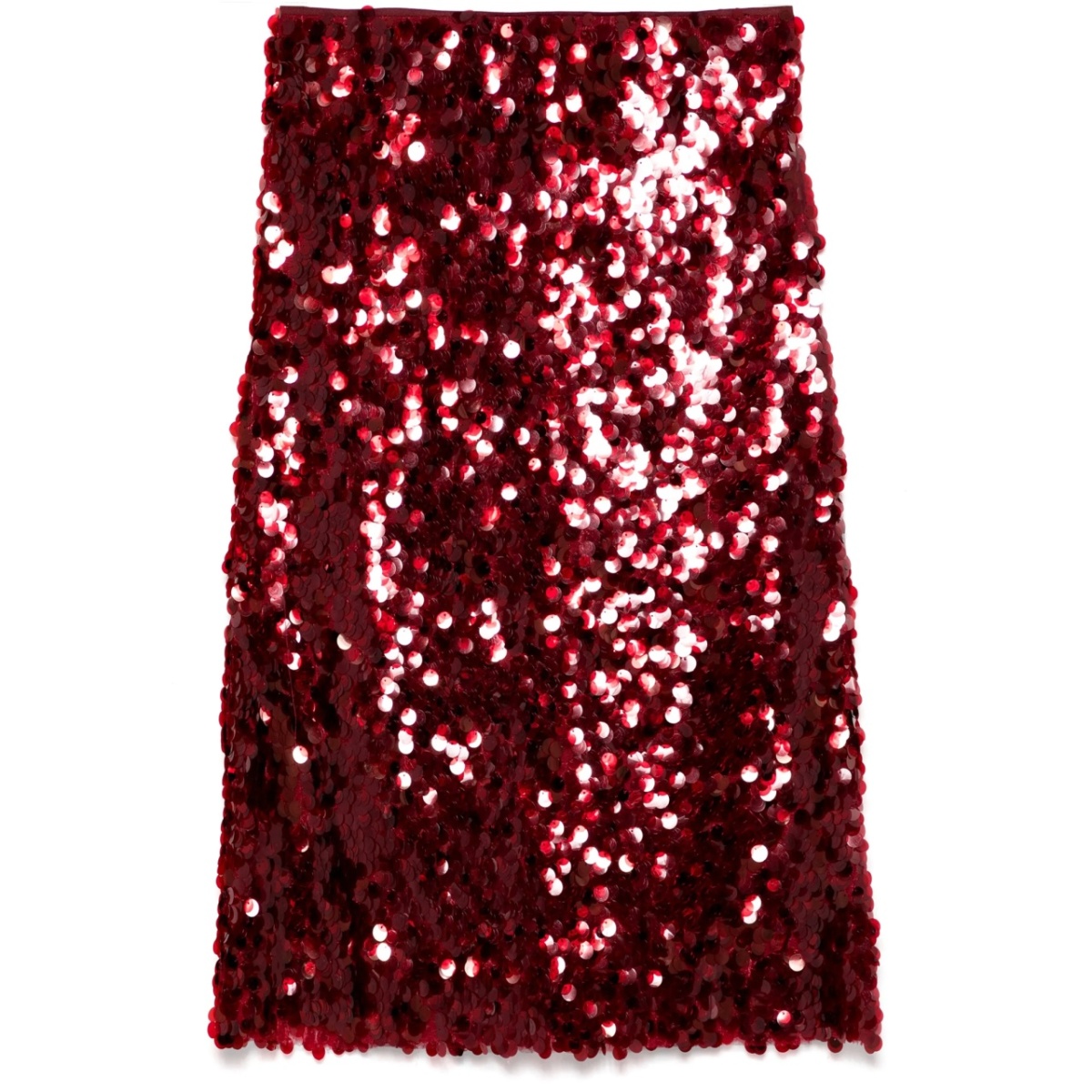 Paillette Bias midi skirt
