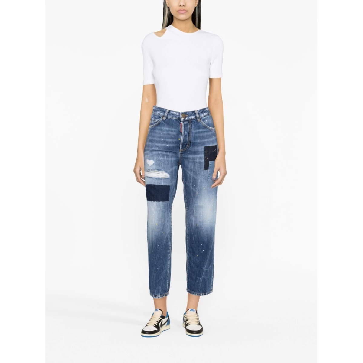 paint-splatter straight-leg jeans - Img 2