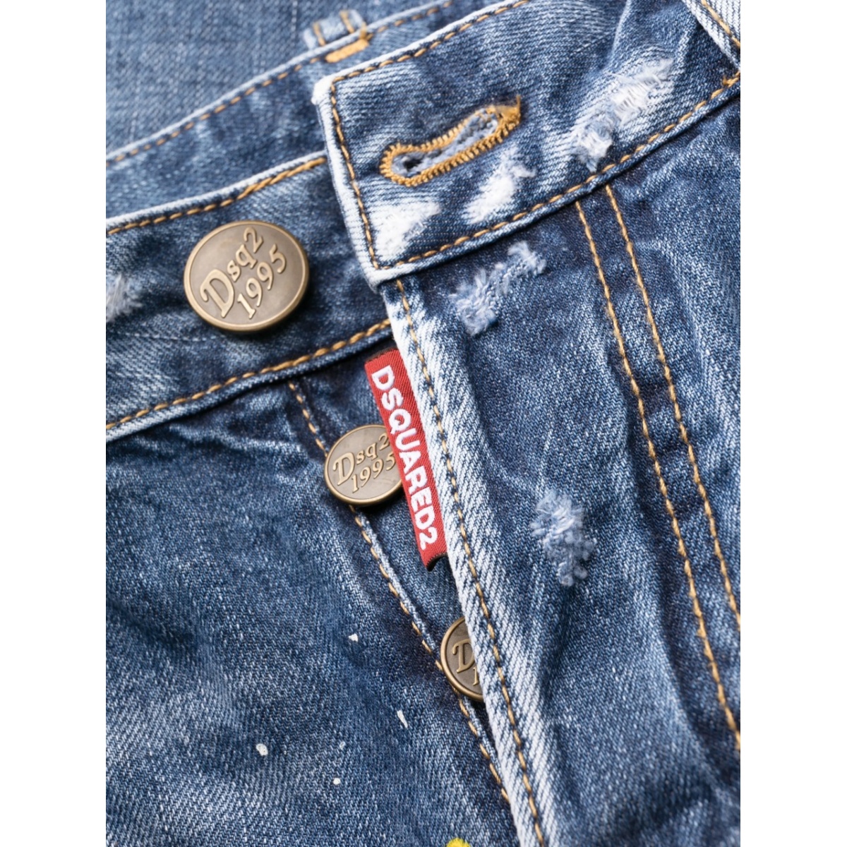 paint-splatter straight-leg jeans - Img 5