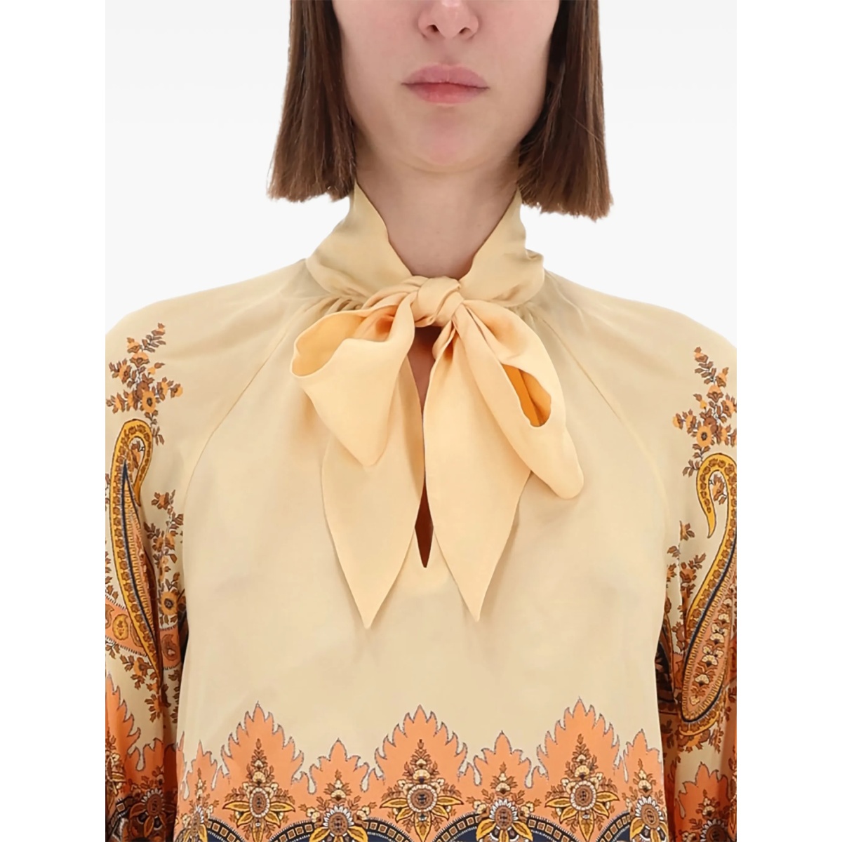 paisley-pattern bow blouse - Img 2