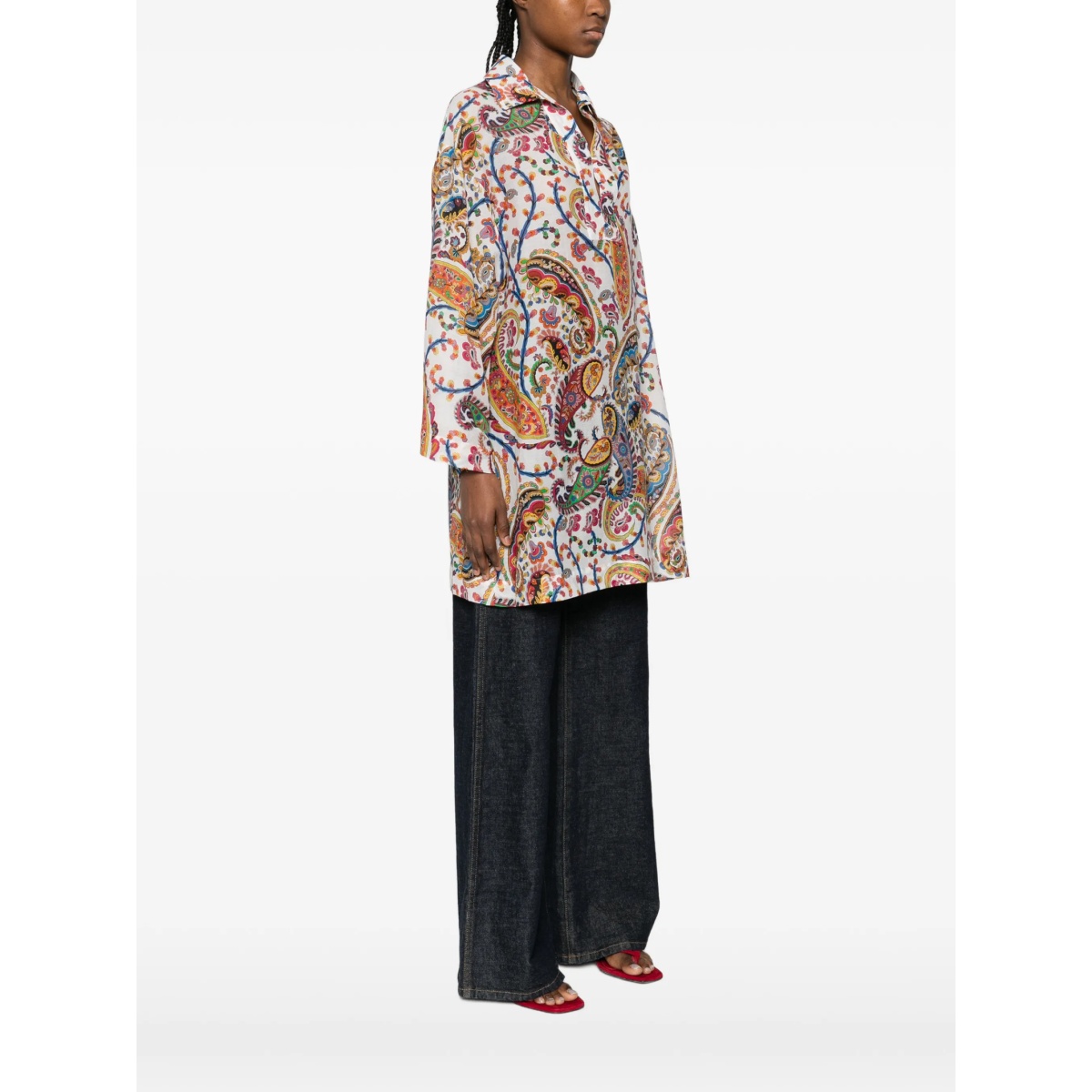 paisley V-neck blouses - Img 3