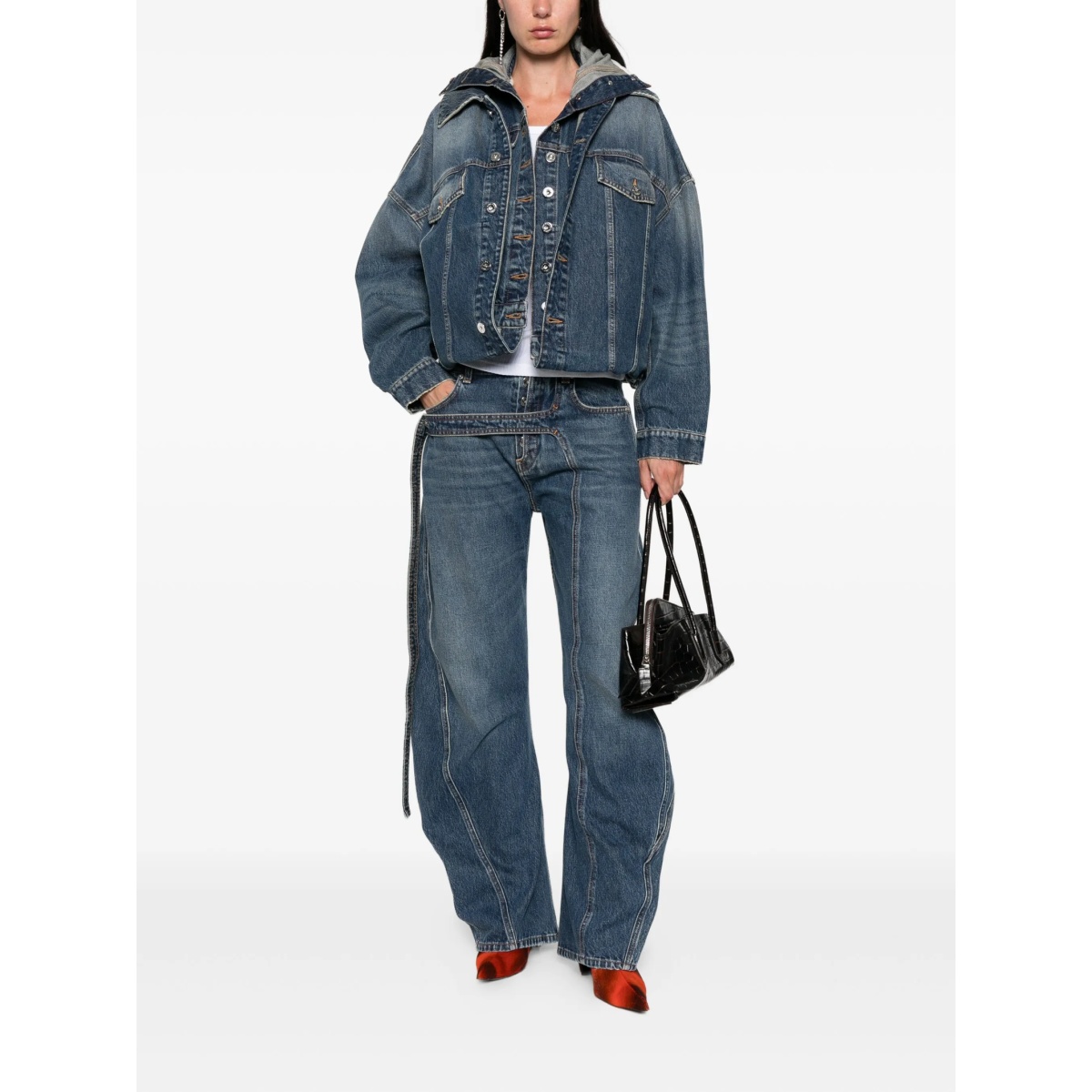 panelled belted jeans - Img 2