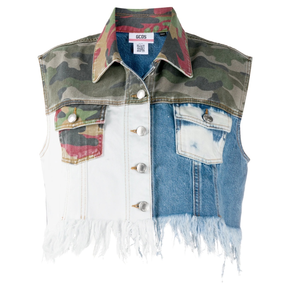 patchwork cropped vest