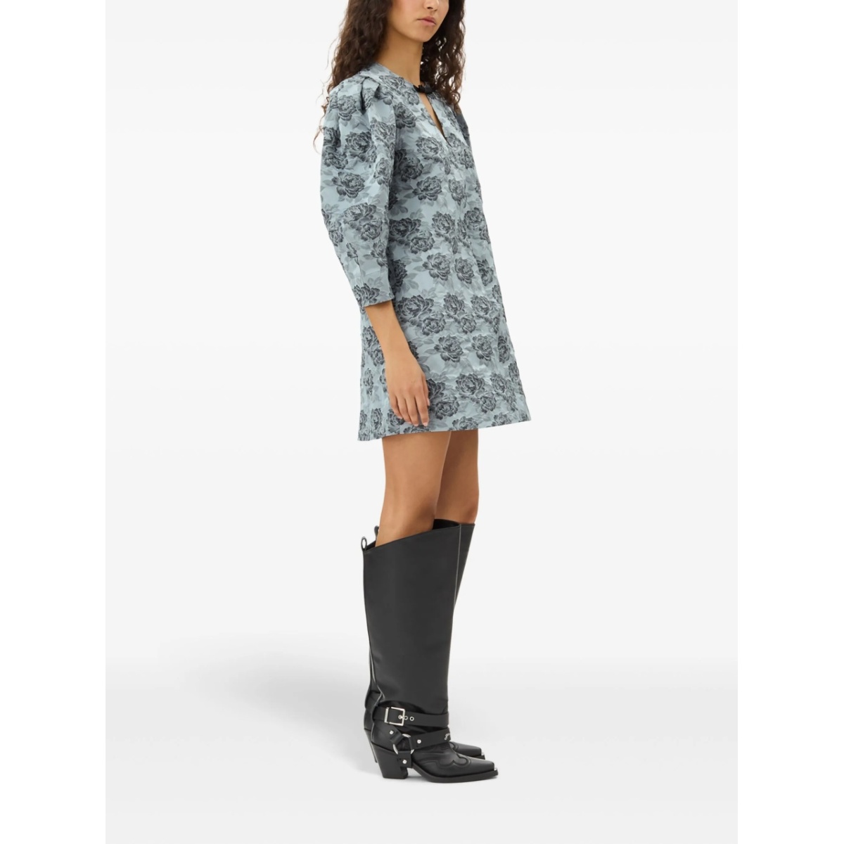 patterned-jacquard mini dress - Img 3