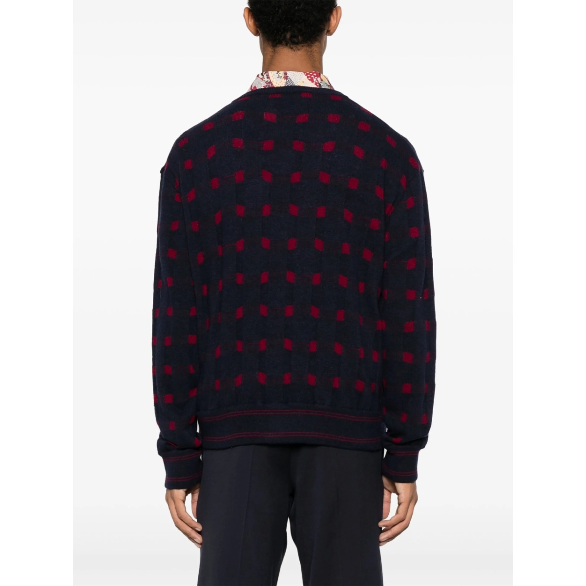 patterned-knit V-neck cardigan - Img 4
