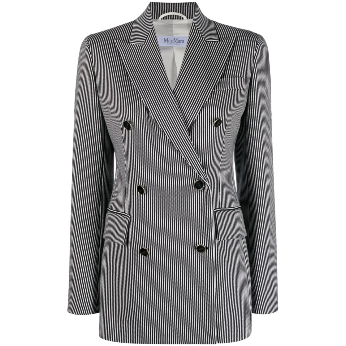 peak-lapel striped blazer