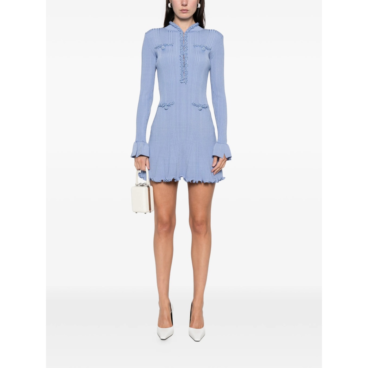 pearl trim knit mini dress - Img 2