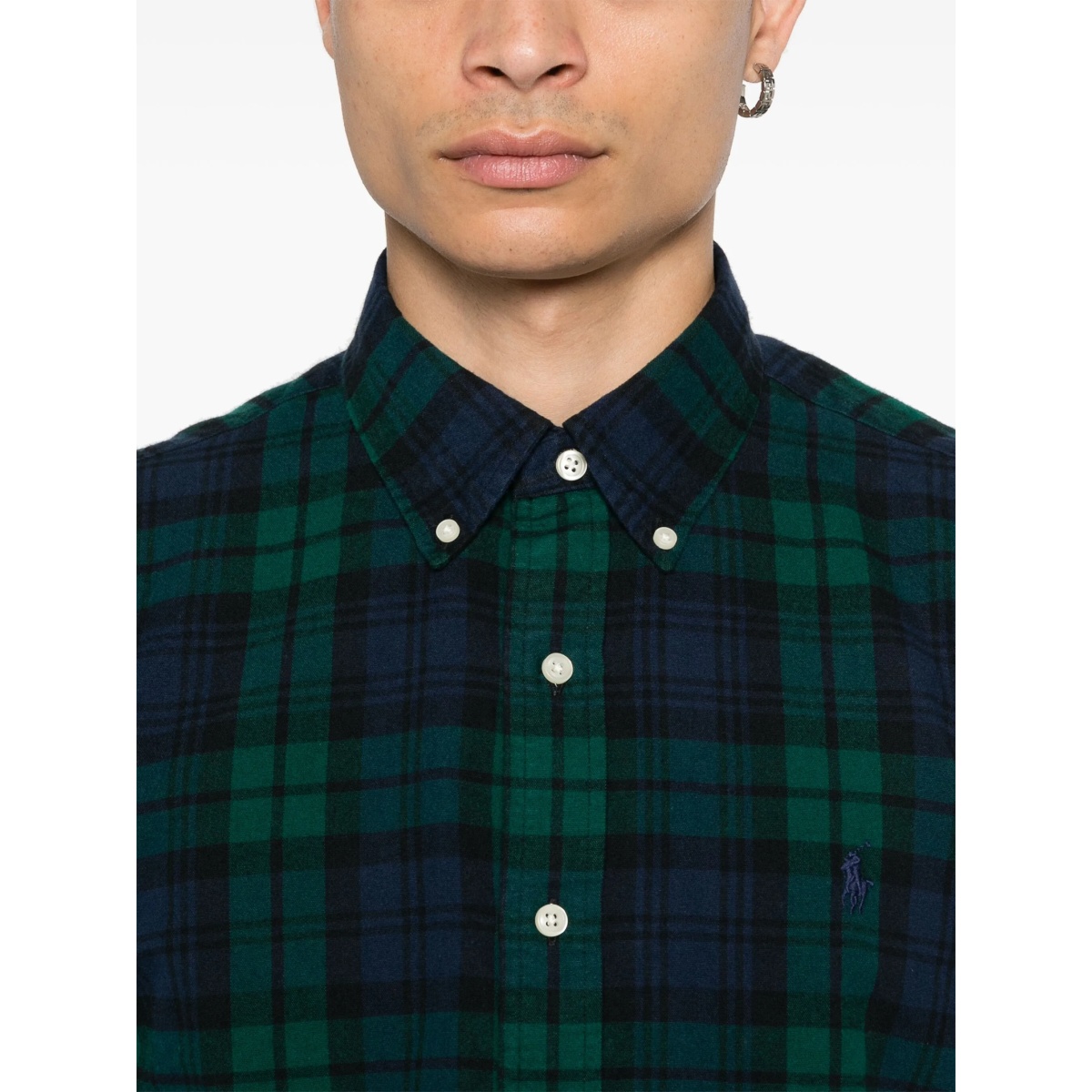 plaid brushed Oxford shirt - Img 5