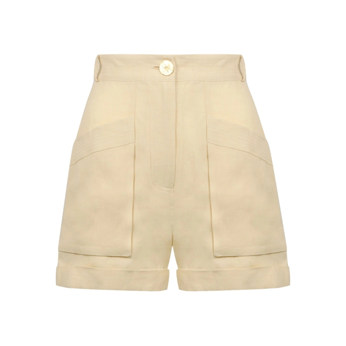 pleated utility shorts