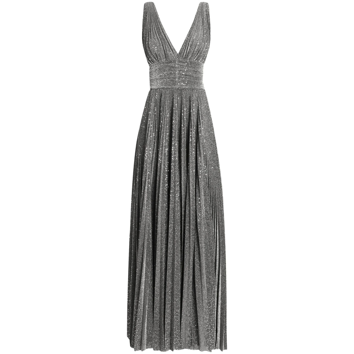 plissé-effect gown