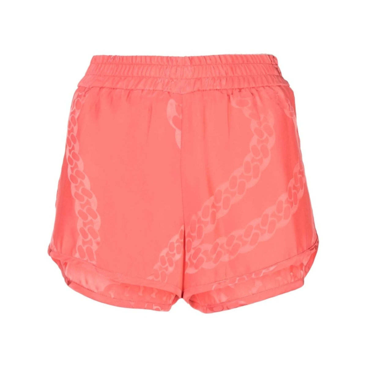 print silk shorts