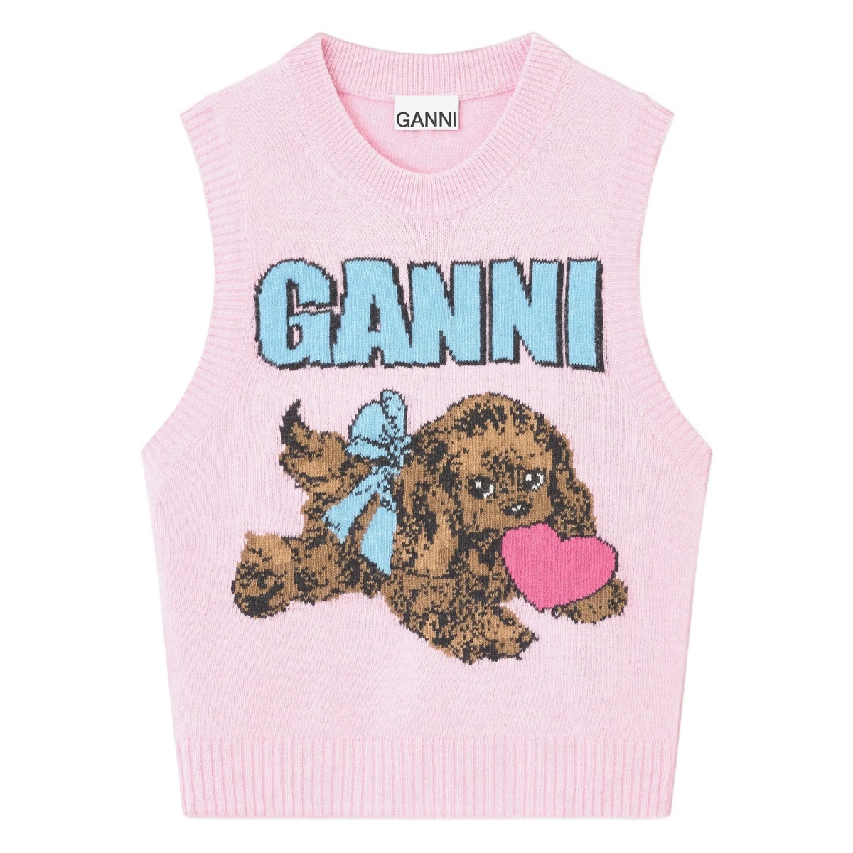 Puppy logo sleeveless knit vest
