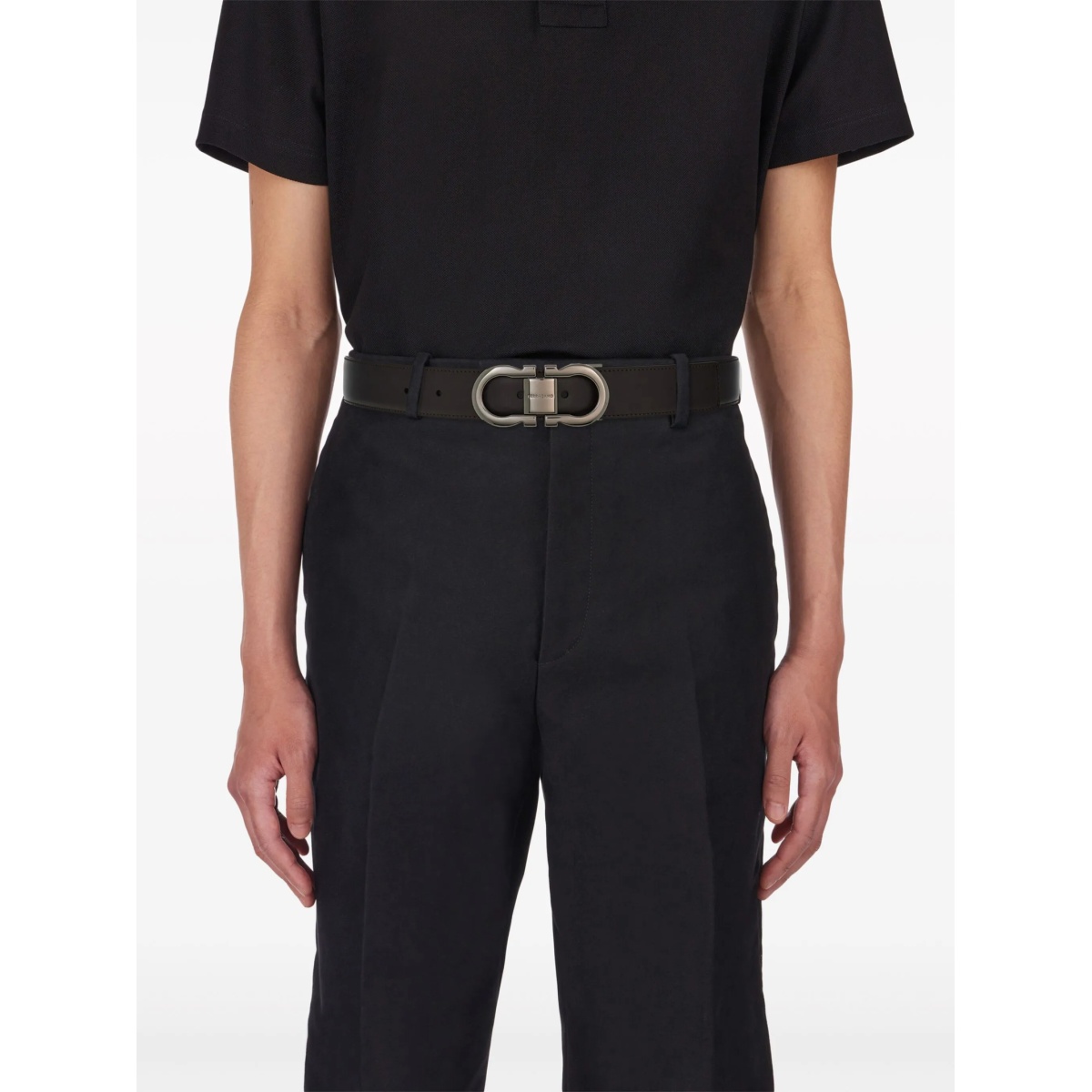 reversible Gancini leather belt - Img 7