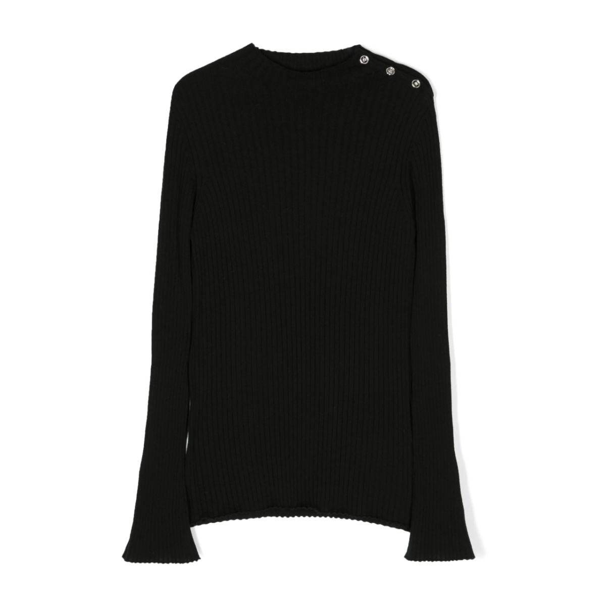 ribbed-knit side-button jumper