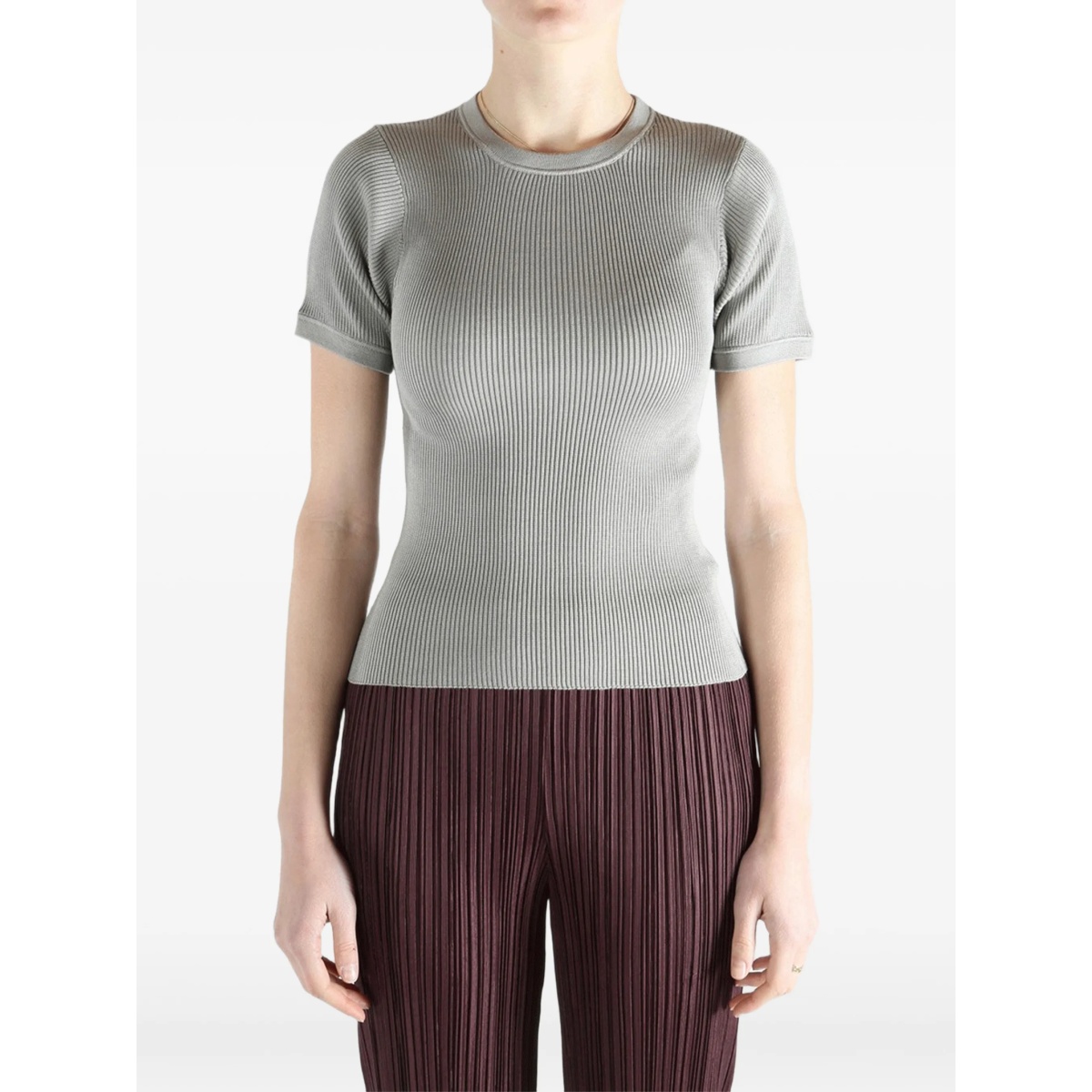 ribbed knit T-shirt - Img 2