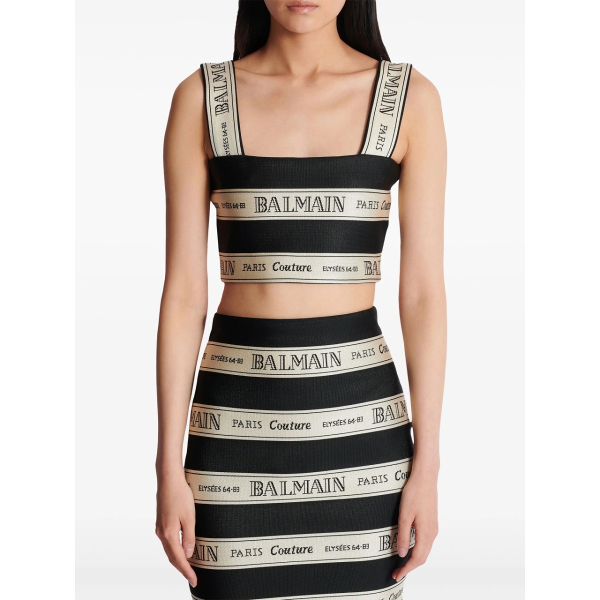 ribbon-jacquard crop top - Img 5