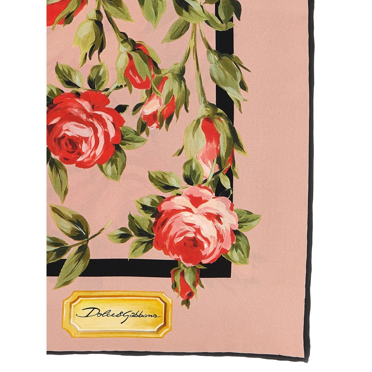 rose-print twill scarf - Img 2