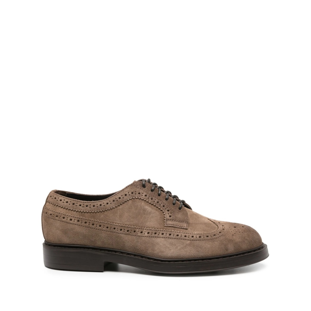 round-toe suede brogues