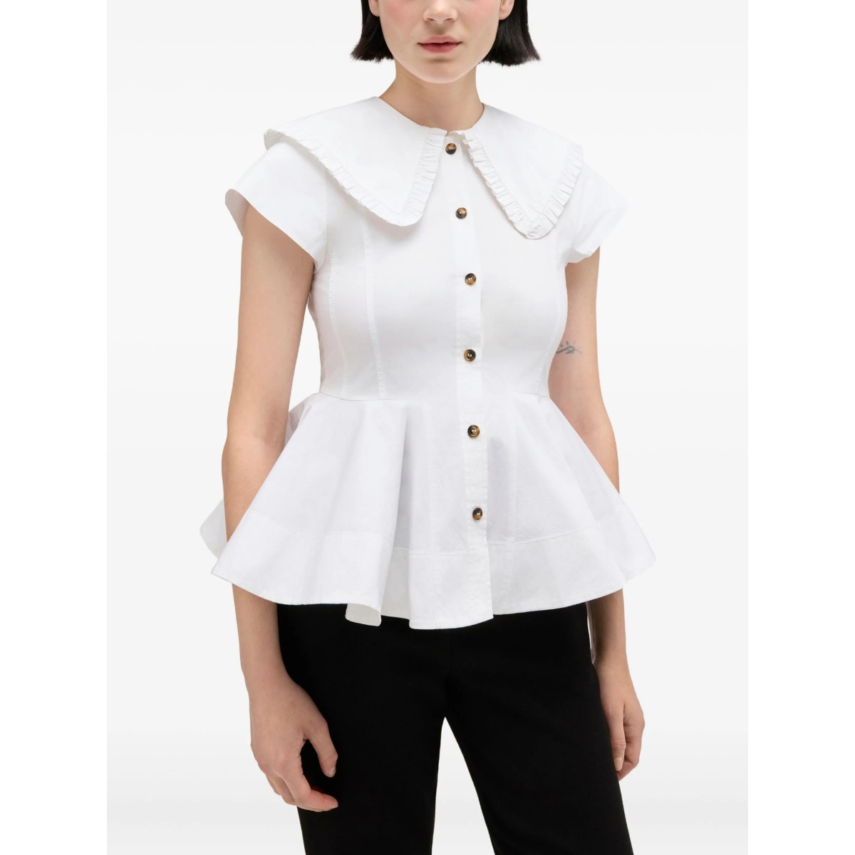 ruffled collar buttoned top - Img 3