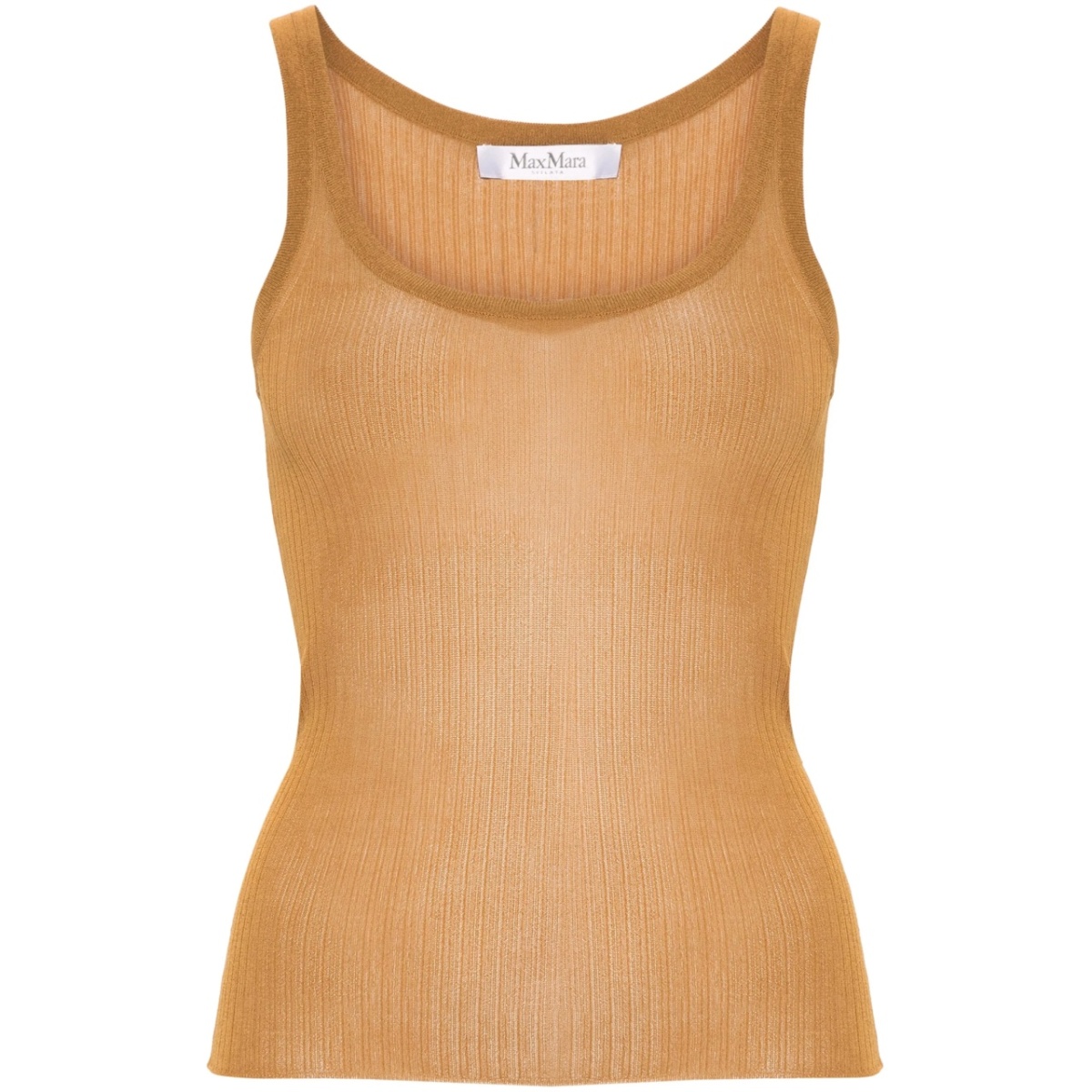 semi-sheer fine-ribbed top