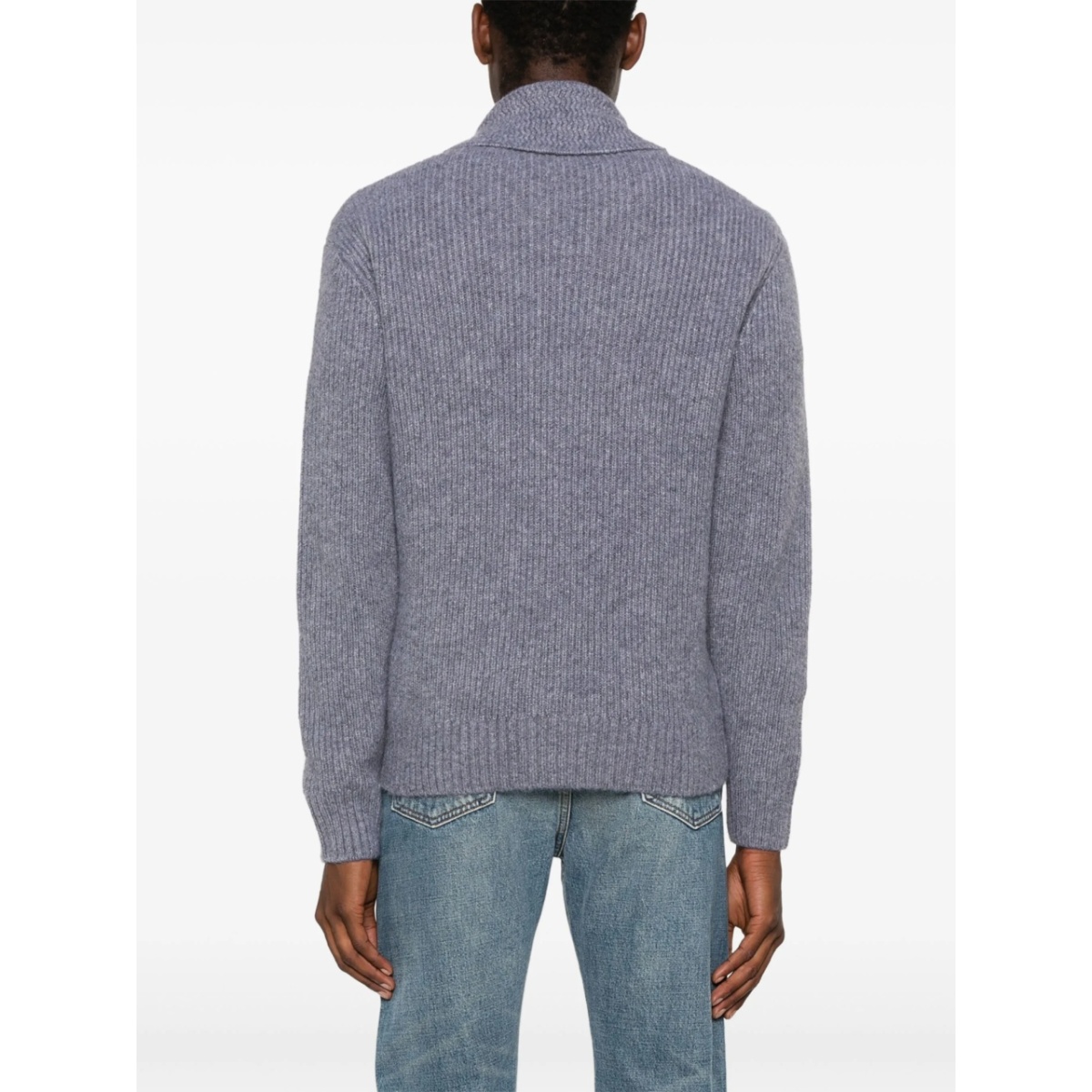 shawl-collar ribbed cardigan - Img 4