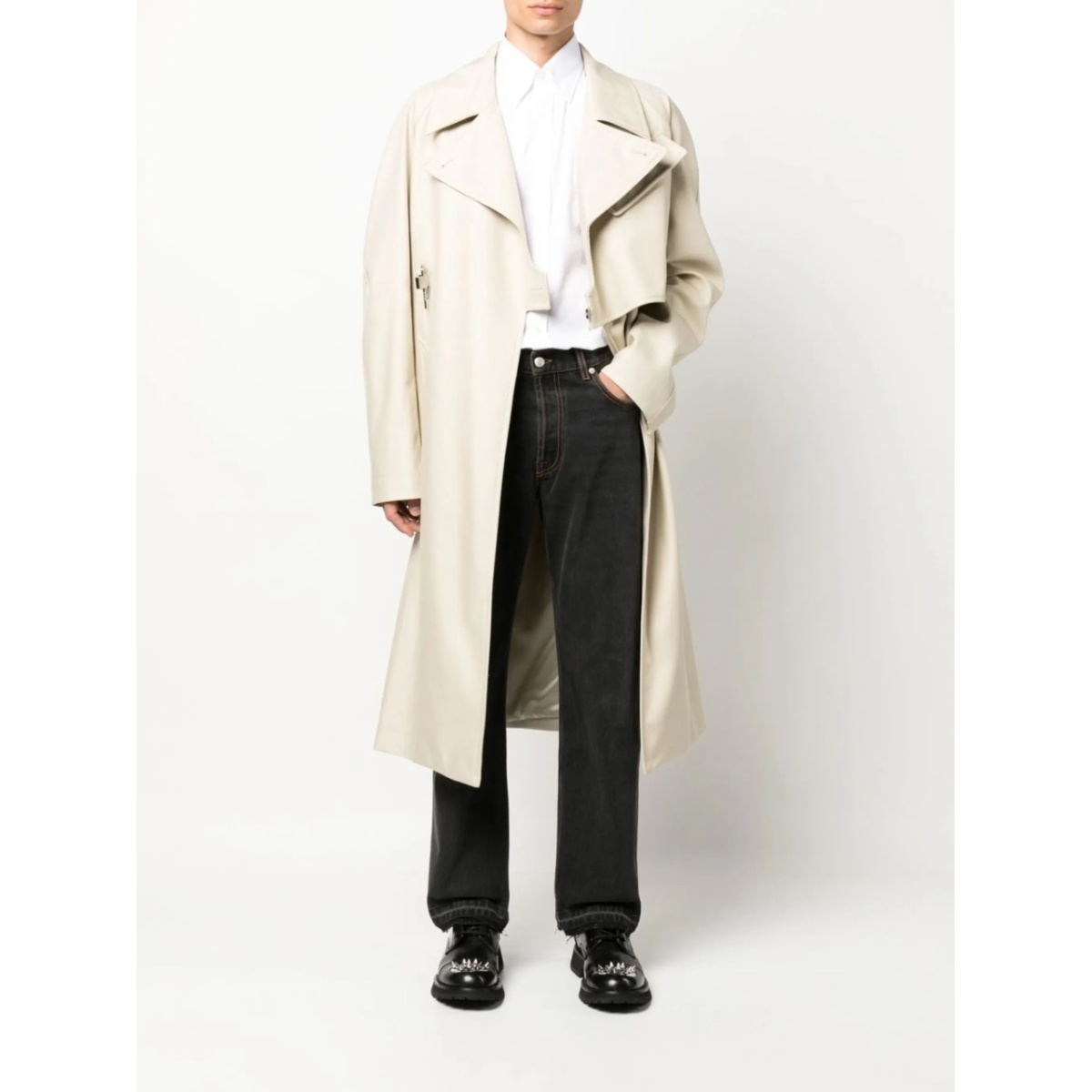side stripe straight-leg jeans - Img 2