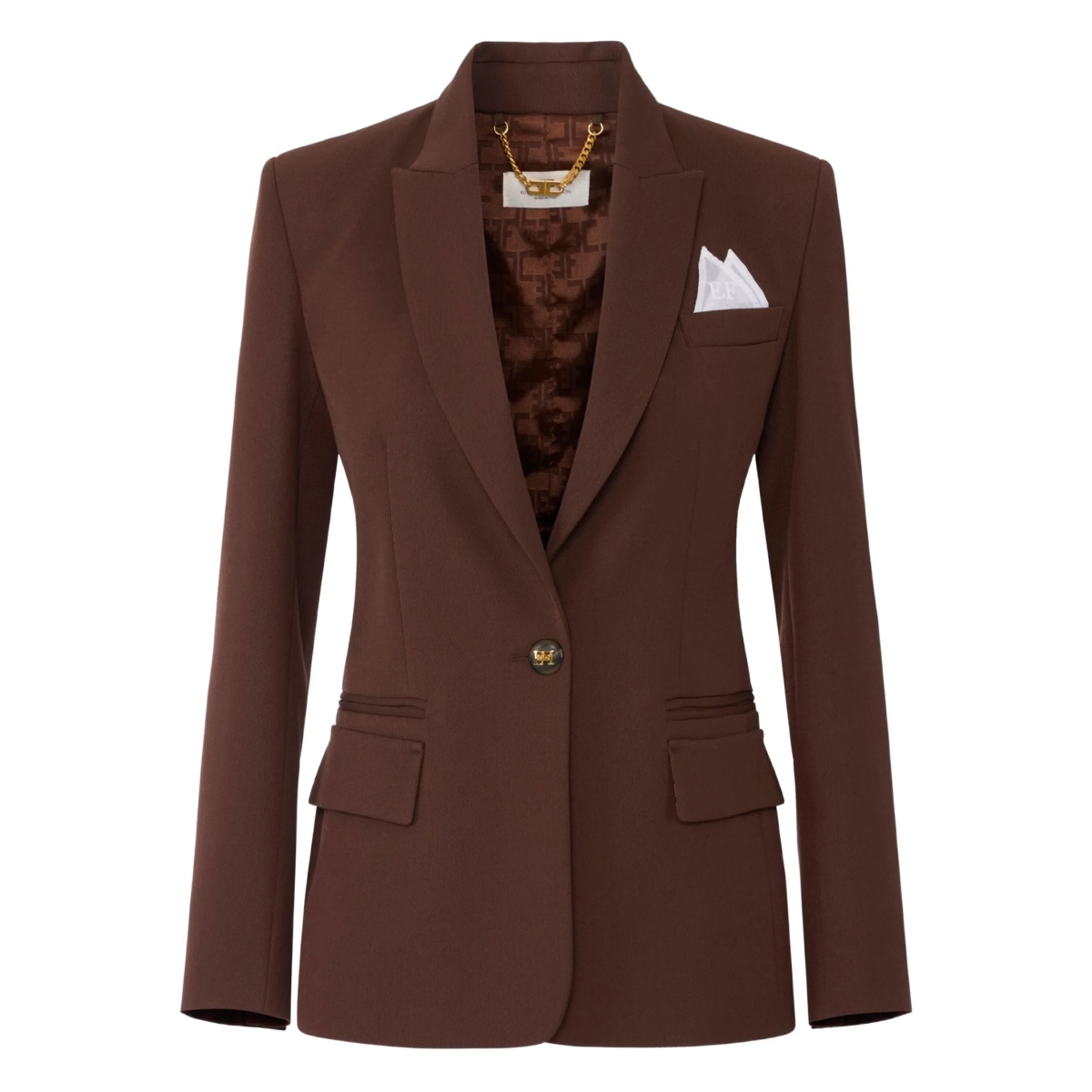 single-button gabardine blazer