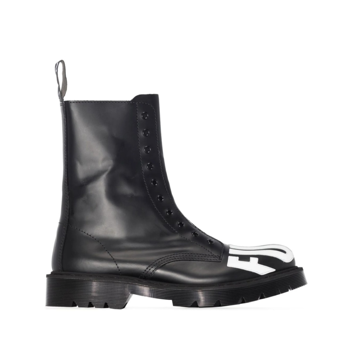 slogan-print army boots