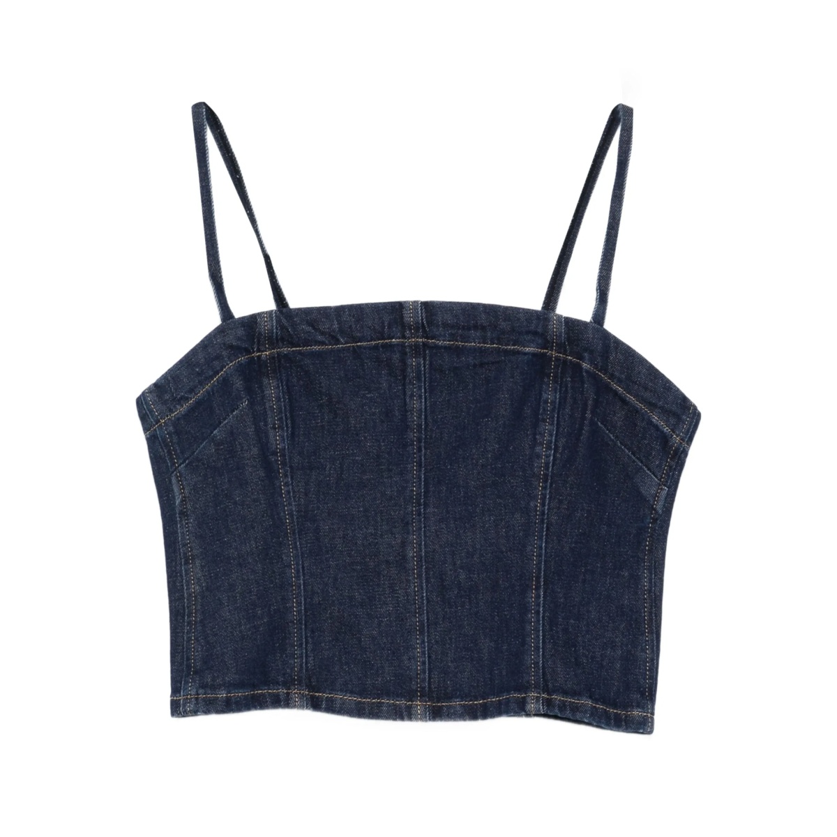 spaghetti-strap denim tank-top