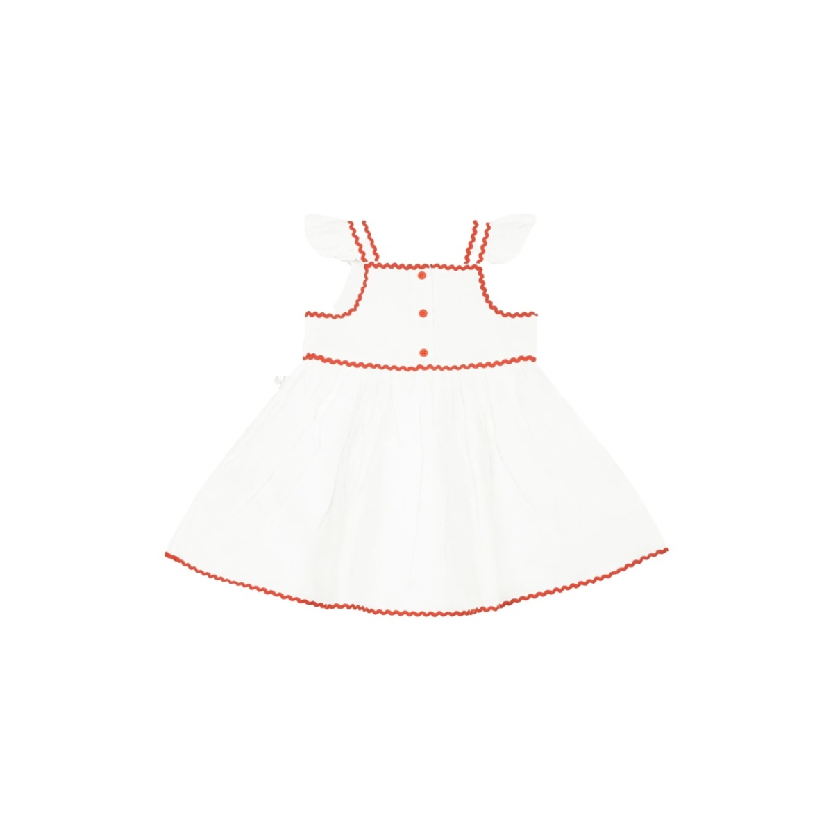 strawberry-embroidered cap-sleeves dress - Img 2