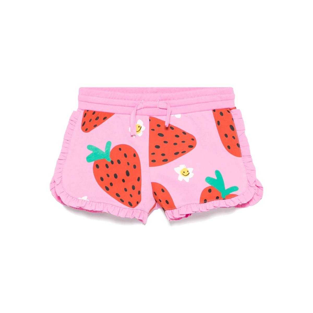 strawberry-print shorts