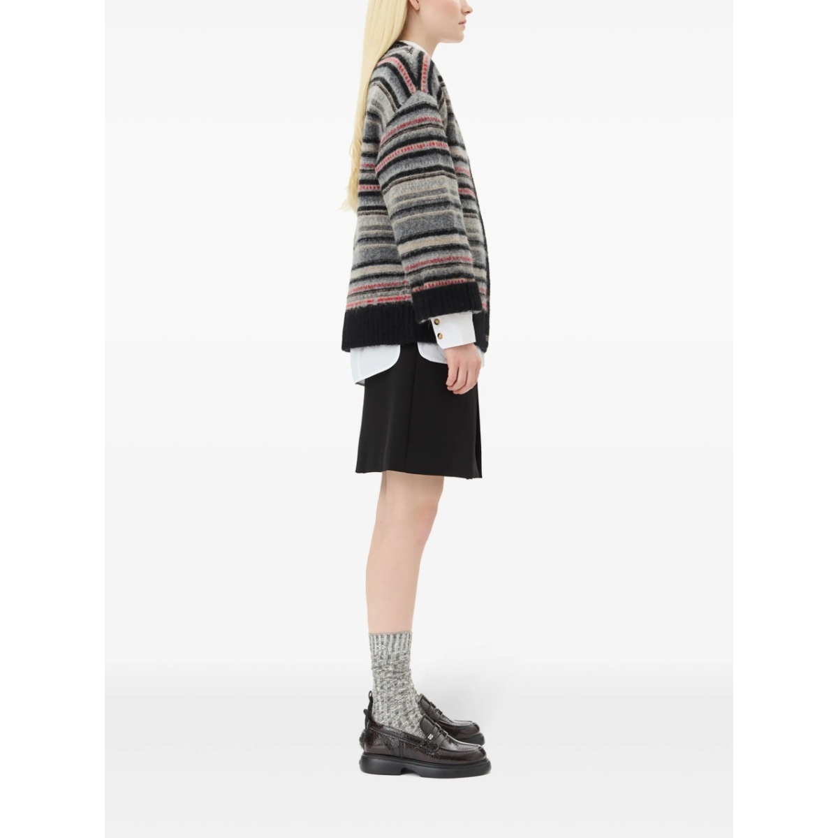 striped buttoned cardigan - Img 3
