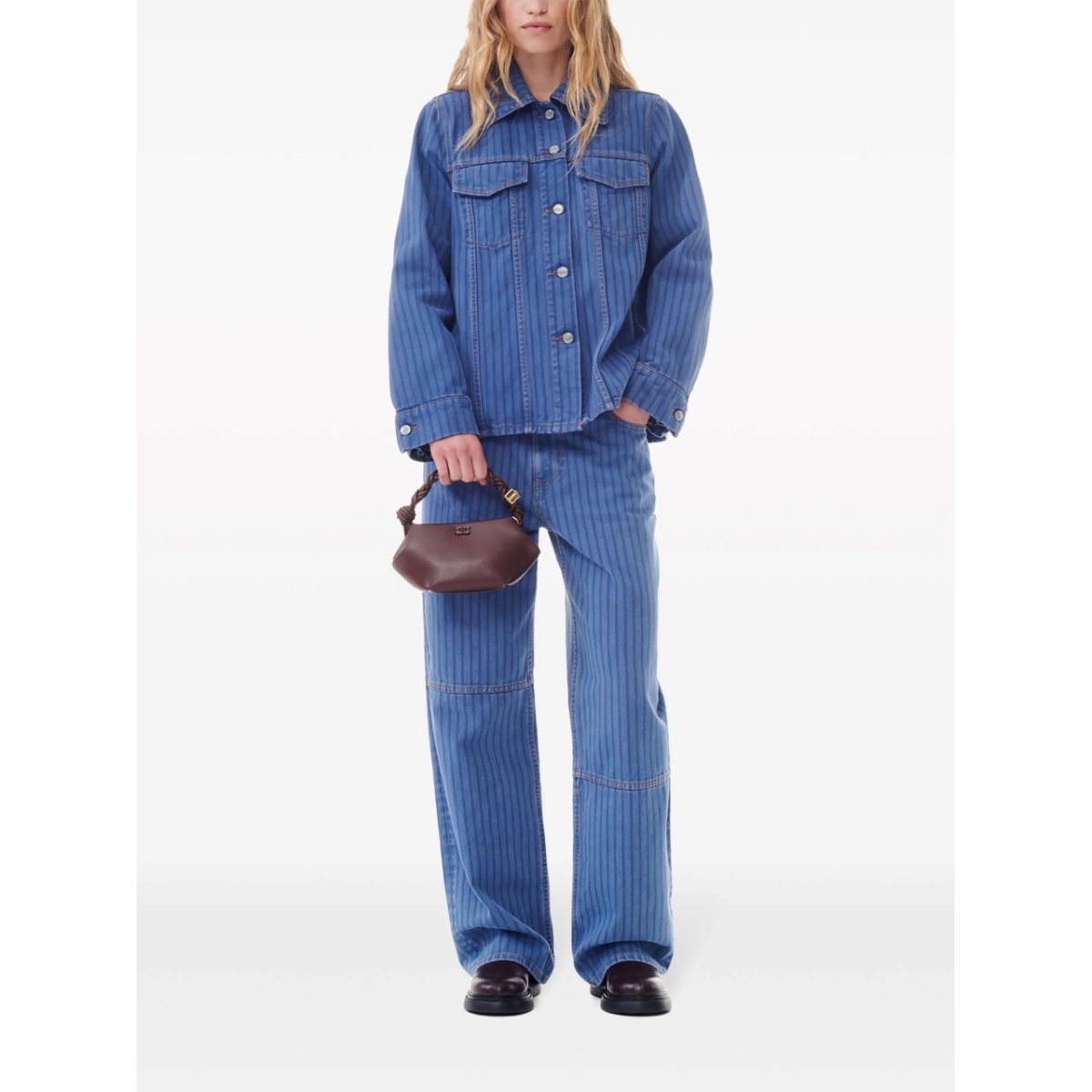 striped denim jacket - Img 2