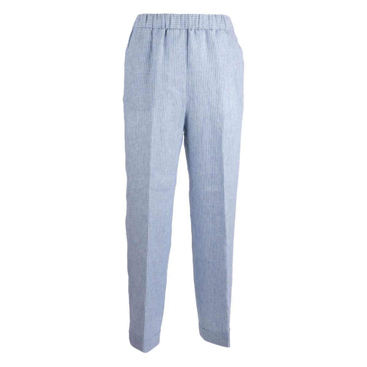 striped elastic-waist trousers