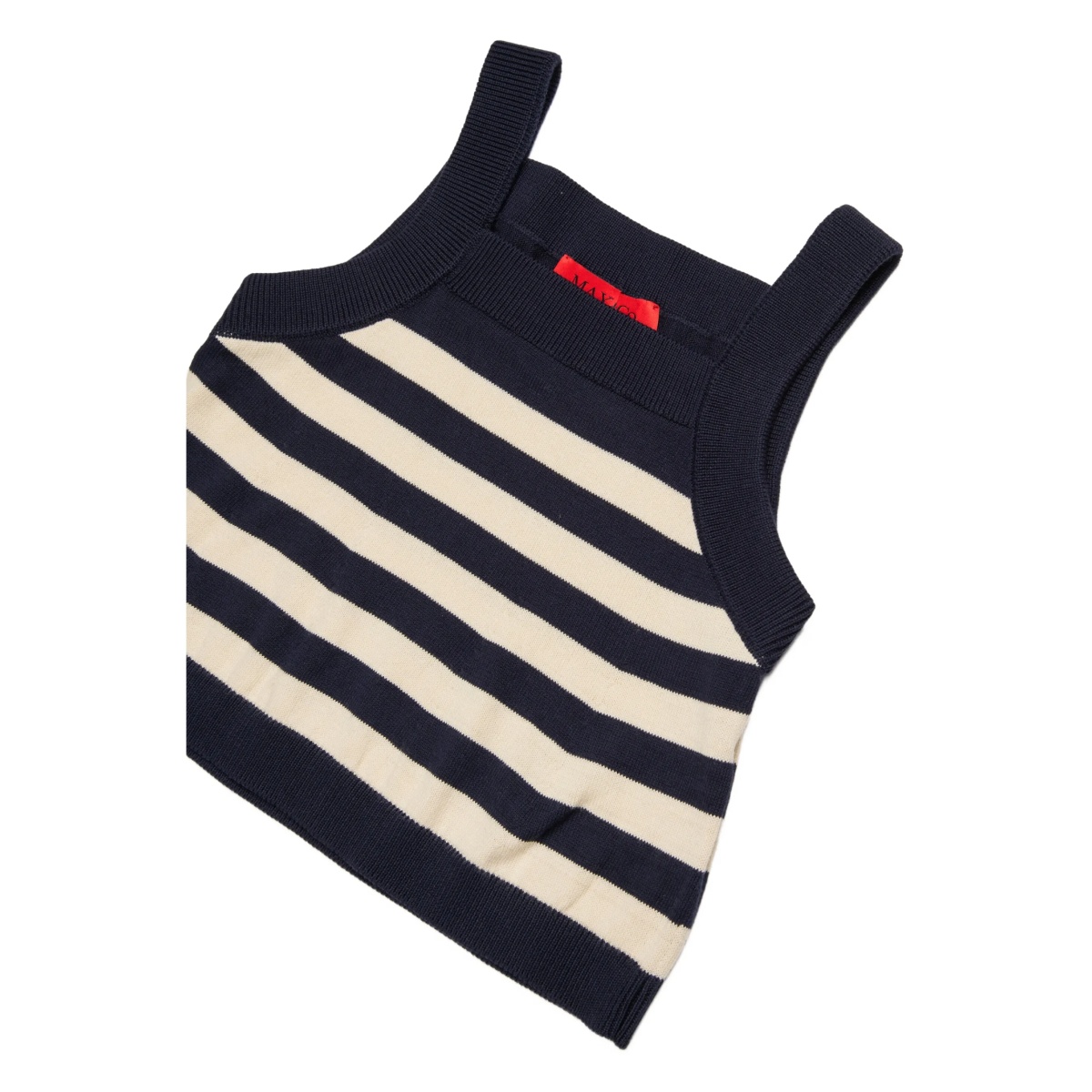 striped logo-detail knitted top - Img 4