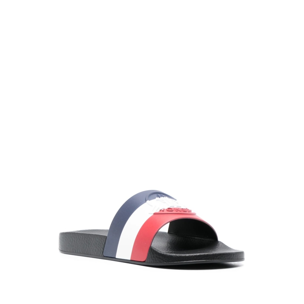 striped logo-embossed slides - Img 2