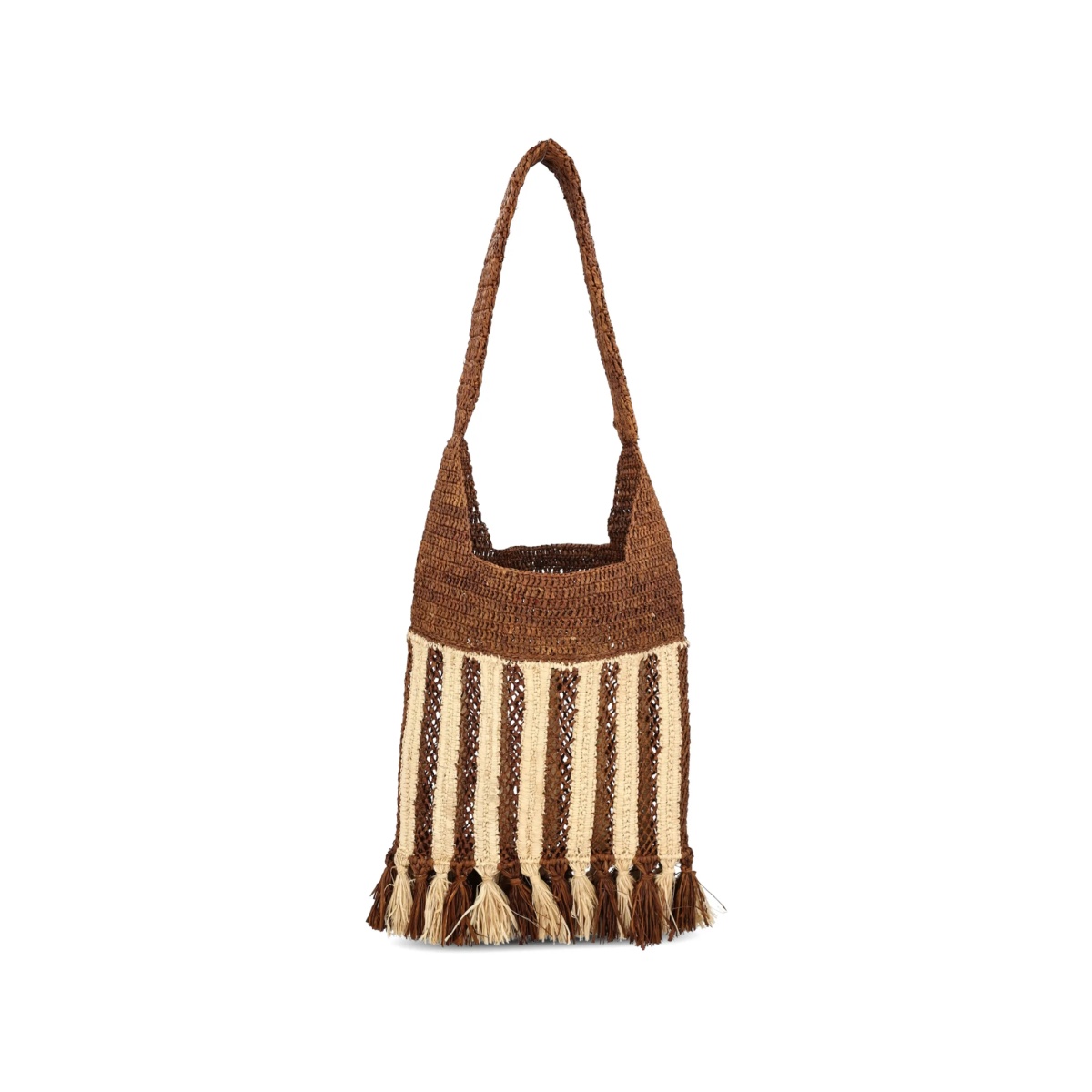 striped-pattern raffia shoulder bag - Img 2