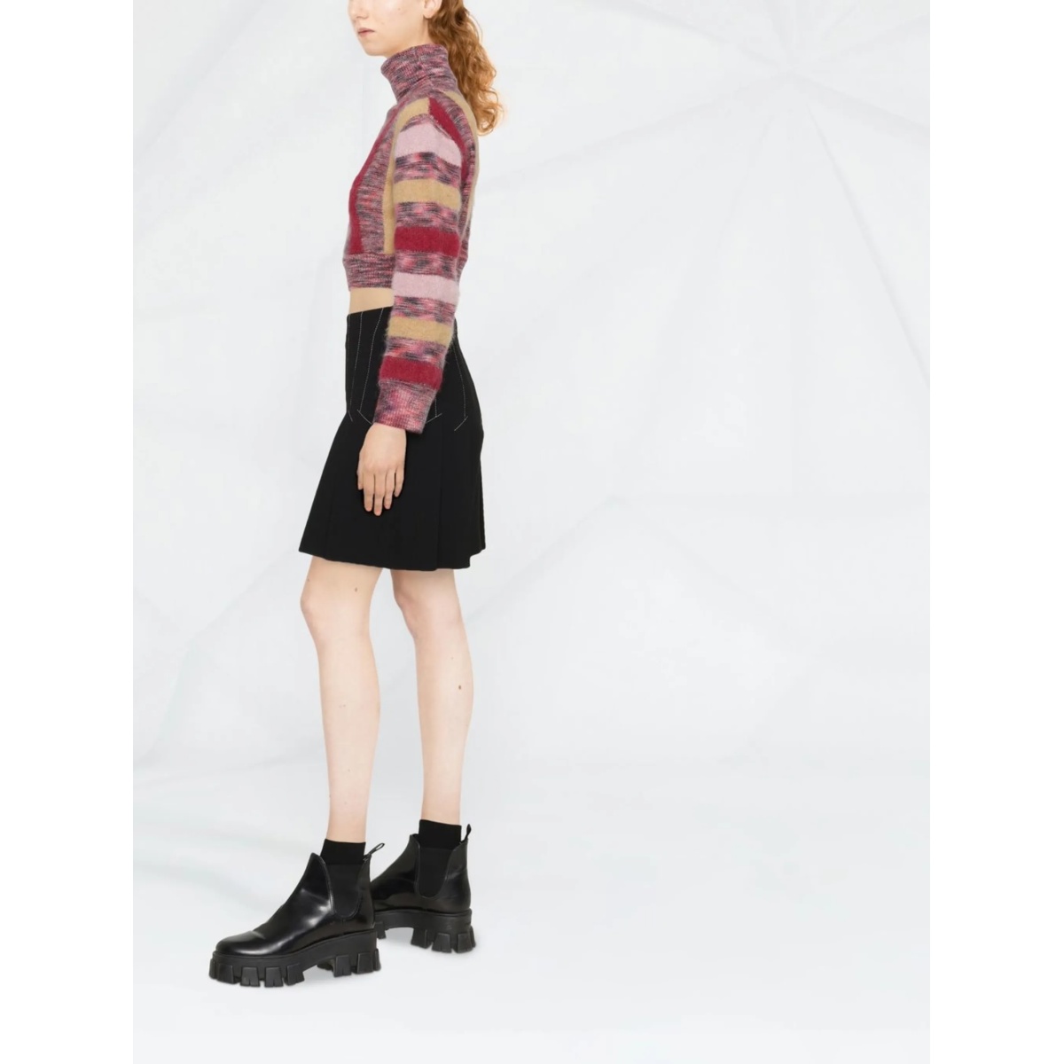 striped roll-neck crop jumper - Img 4