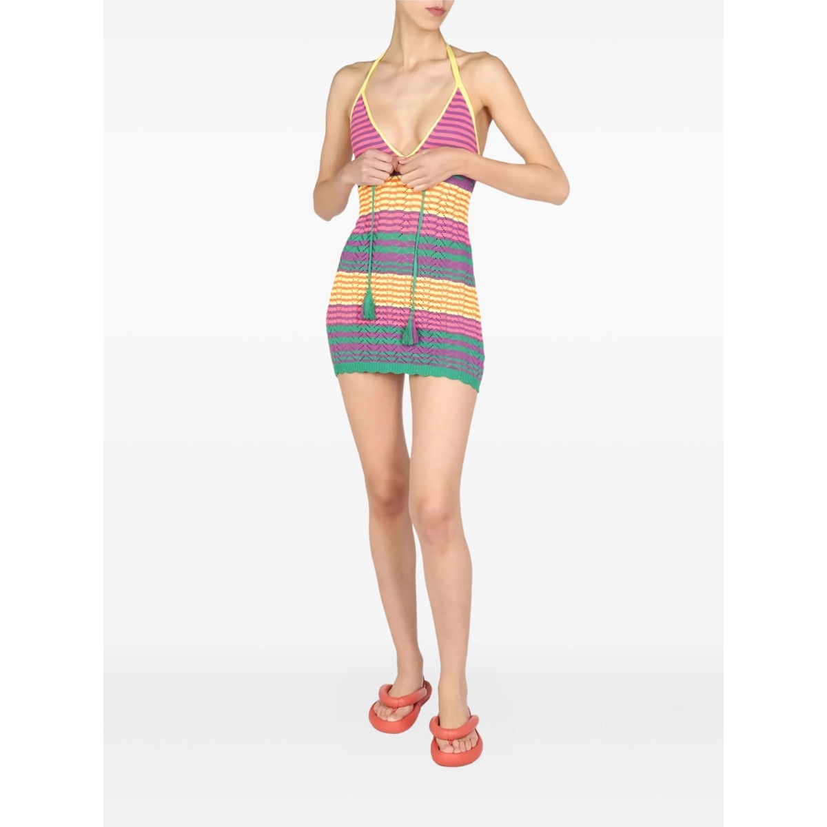 striped tassel-detail mini dress - Img 2